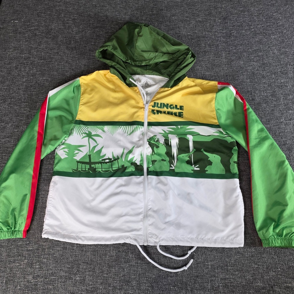 Disney Parks Jungle Cruise Jacket Large Adventureland Hooded Windbreaker